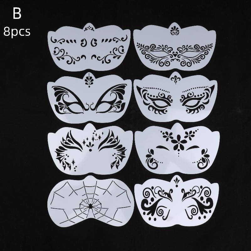 Face Paint Stencils Professional Body Art Paint Stencils Reusable For Adults Kids Easily Use Templates For Parties Makeup Tools