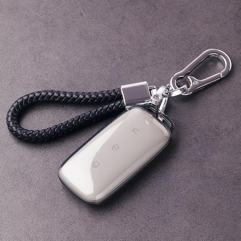 Full Coverage Car Key Case for 2023 Geely Galaxy L7 L6 - Men's Transparent Black Starship Plus Edition