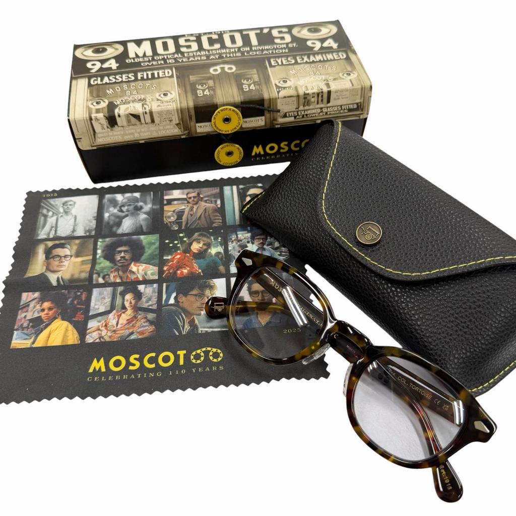 Excellent MOSCOT Glasses LEMTOSH Clear Brown Mens Used