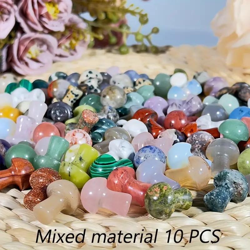 

Natural Stone Mini Crystal Mushrooms - Cute Faux Gemstone Decor for Home, Office & Garden, Ideal DIY Gift & Home Decoration
