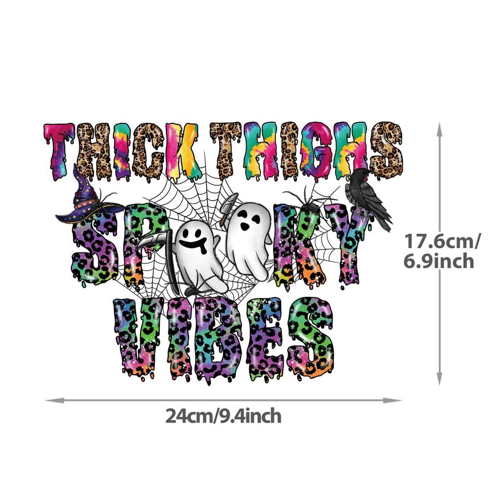 Halloween Time Heat Transfer Printing Easy Print On T-Shirt Jeans Hats Bags Clothes Stickers Thermal Patches Diy Craft Supplies