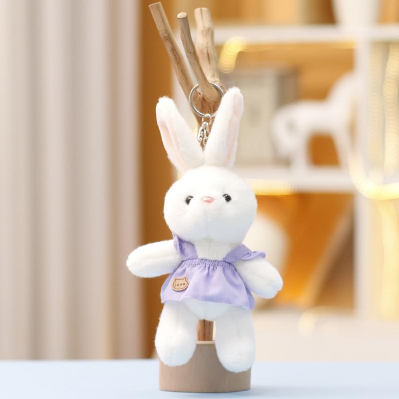 Hoodie Plush Bunny Toy Keychain Stuffed Doll Backpack Pendant Gift Decoration
