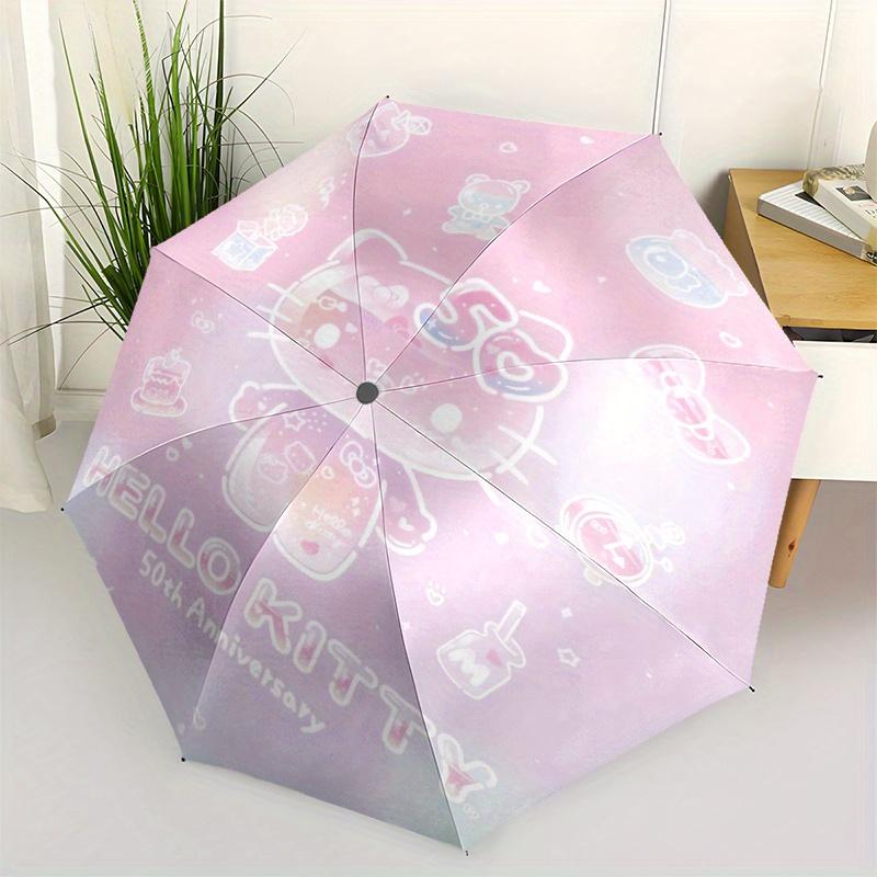 

Pink Hello Kitty Automatic Opening and Closing Folding - A Good Choice for Gifts, Fashionable and Convenient Umbrella With Cute Cartoon Characters, Du