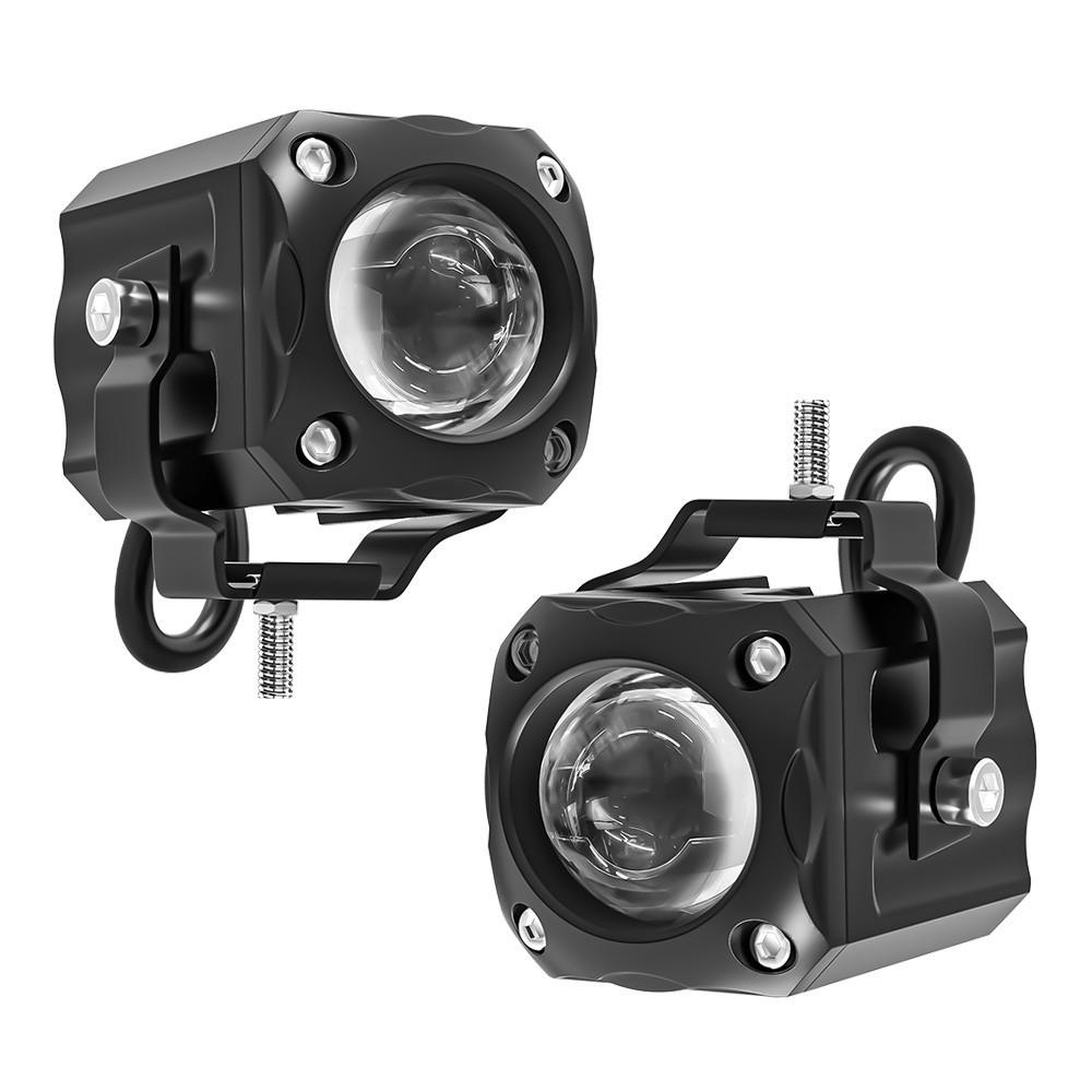 

Motorcycle Super Bright LED Headlight White+Yellow Light Motorbike External Modified Spotlight Type A