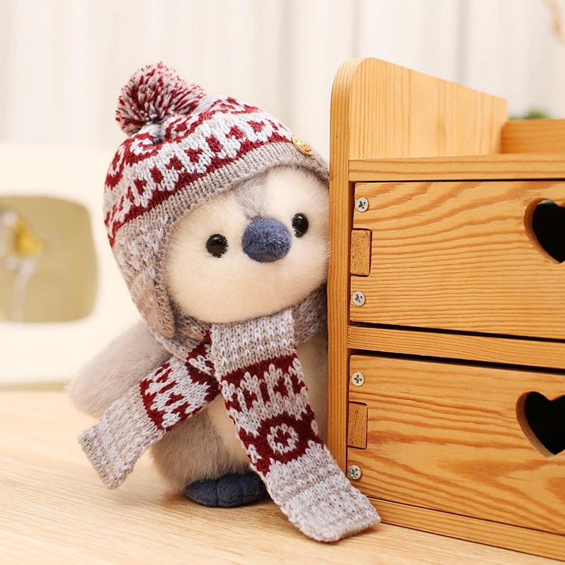 Japanese Style Harbin Penguin Plush with Scarf & Hat - Adorable Cultural Gift