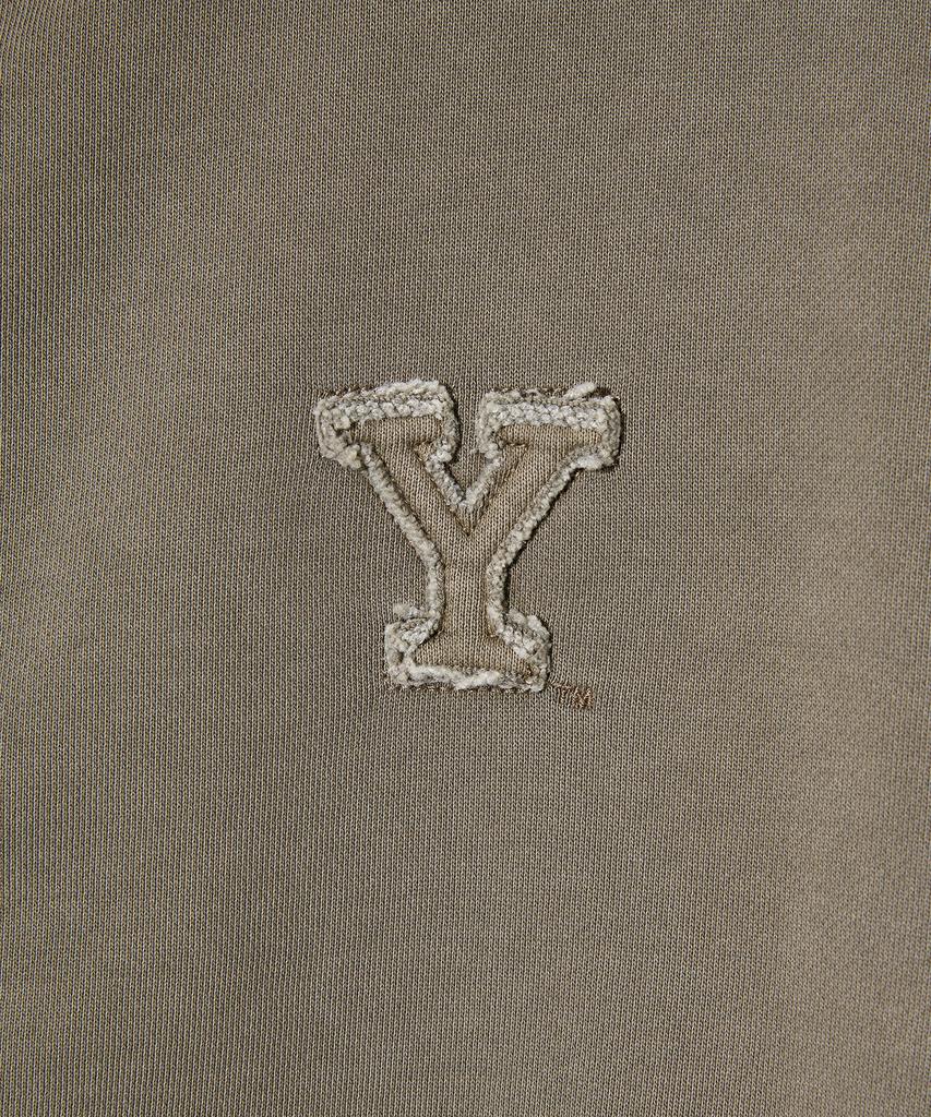 Yale Y Logo Pigment Zip-Up Hoodie Beige