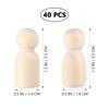 EXCEART Wooden Peg Peg Wooden Handmade Wooden Unfinished Can Be Wooden 40 Gift Doll, Doll, Doll, Doll, Doll, Painted, Dyed, Pegs, Decorated,