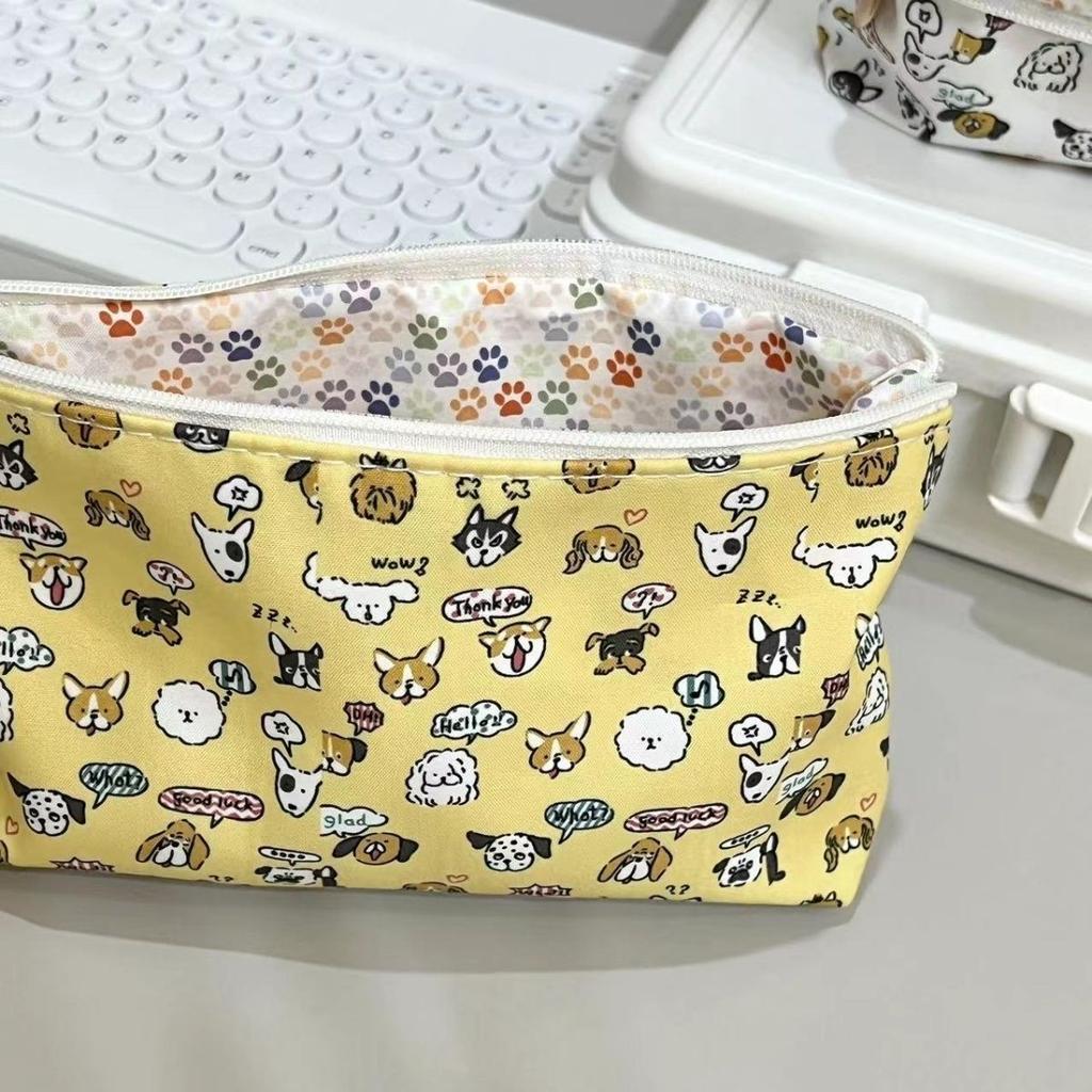 Puppy Print Pencil Case Korean Style Large Capacity Dog Pencil Bag Aesthetic Stationery Stationery Bag Student