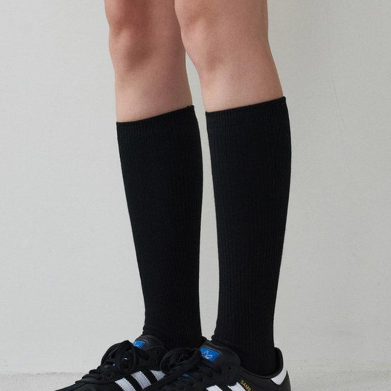 LOEIL Basic Baumwoll-Kniestrümpfe - Schwarz