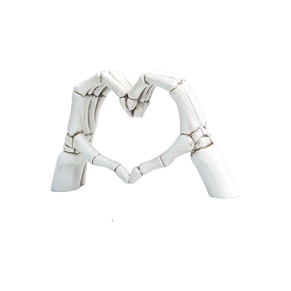 Halloween Skeleton Heart Gesture Home Desktop Living Room Creative Halloween Decoration Decoration Resin Crafts
