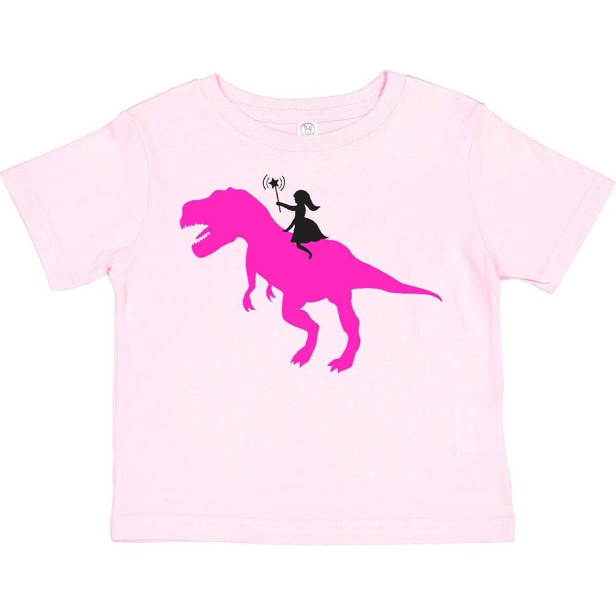 

Inktastic Princess Riding Her T-Rex Toddler kids boys T-Shirt Pink Dinosaur Tyrannosaurus 160