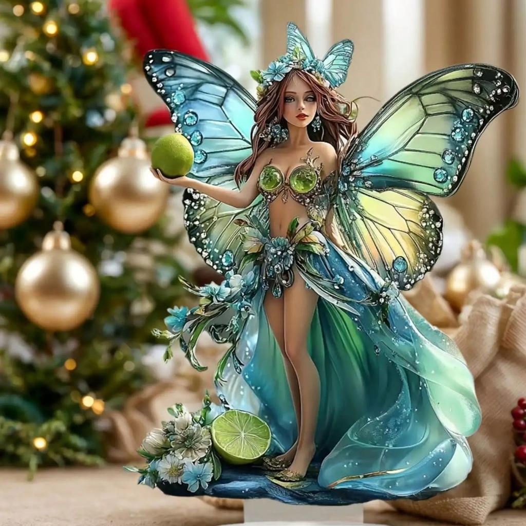 1pcs2D Bohemian Style Butterfly Fairy Statue Decoration - Forest Themed Decoration, Perfect for Bedroom and Living Room Decora