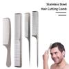 1 professioneller hochwertiger rostfreier Stahl Metall Silber antistatischer Kamm, Friseursalon Haarkamm