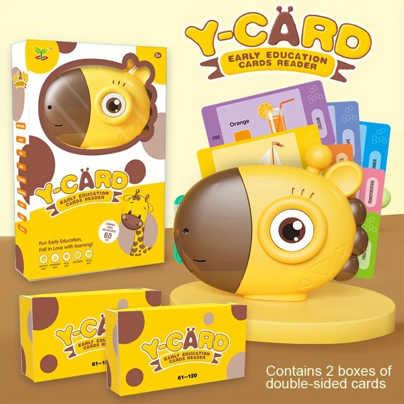Giraffe Card Reader with 60 Double Sided Cards,Learning Machine for Reading and Writing Skills,Realistic Animal Sounds, Easy Operation,Volume Control