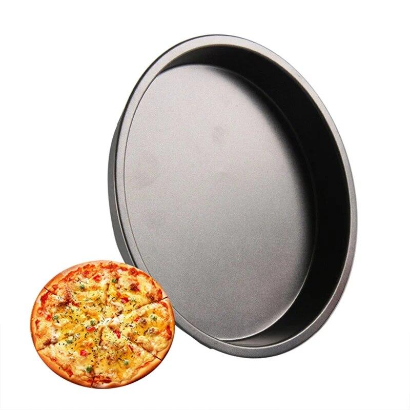 Non-Stick Carbon Steel Pizza Pan Oven Baking Trays Mold Microwave Cake Pan Dish Mould Patisserie Tarte Pie Sapan Tools