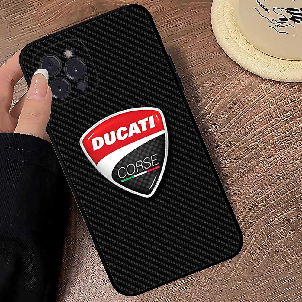 

Мотогонки D-Ducaties Для IPhone 17 16 15 14 13 12 11 Pro Max Plus Ударостійкий Чорний М який Чохол для Телефону iPhone 17 Pro