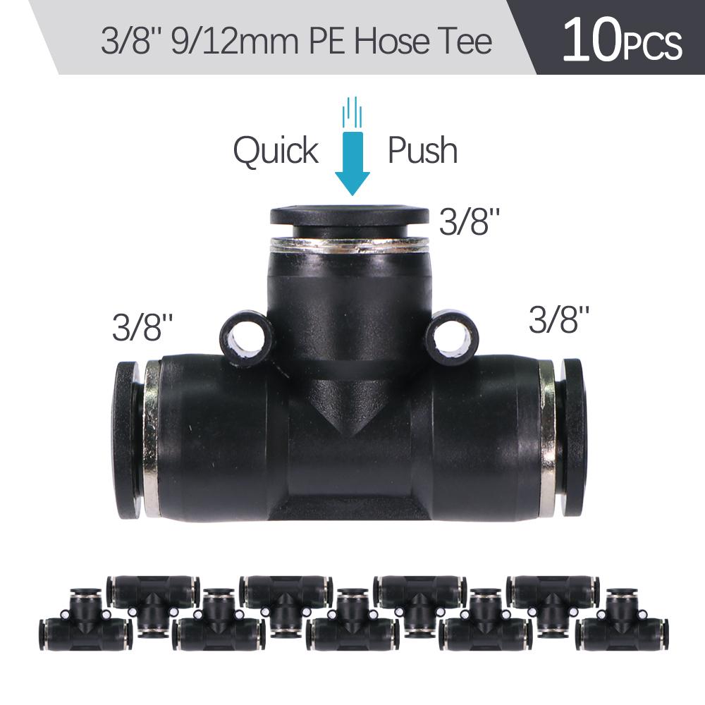 3/8" 9/12mm Misting Cooling System 0.6mm Nozzles Fine Atomizer PE Tubing Filter Self-priming Pump Garden Irrigation Watering Kit