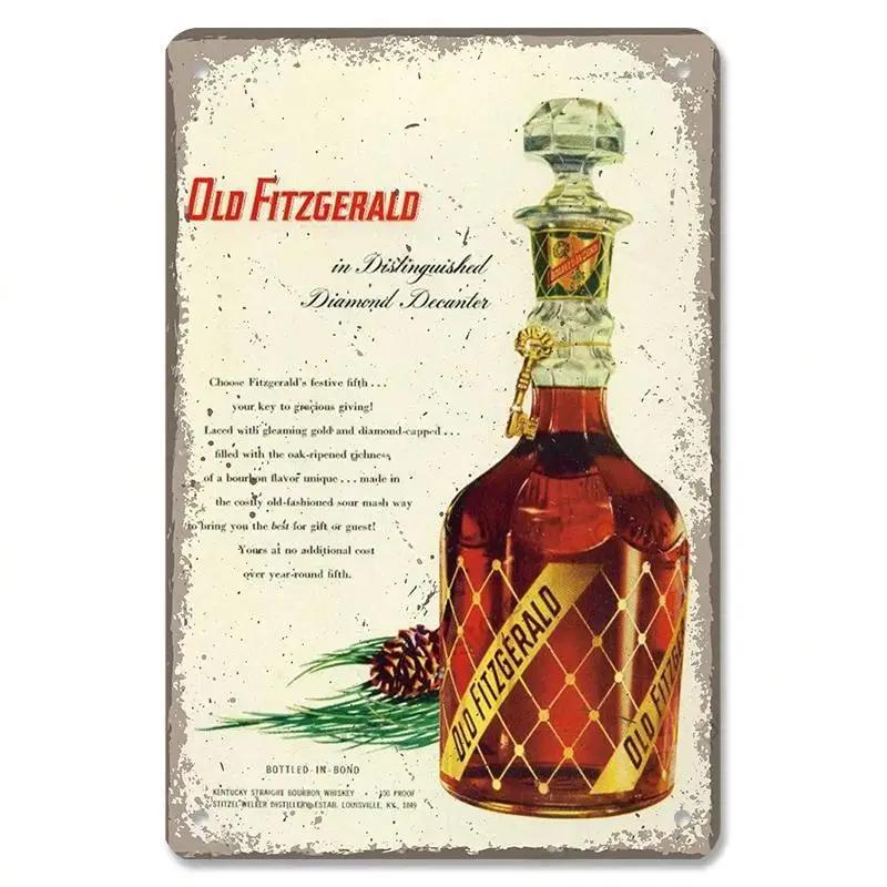 Vintage Whiskey Cigar Poster Metal Tin Sign Plaque Retro Decorative Plates For Garage Club Man Cave Bar Hotel Cafe Wall Decor