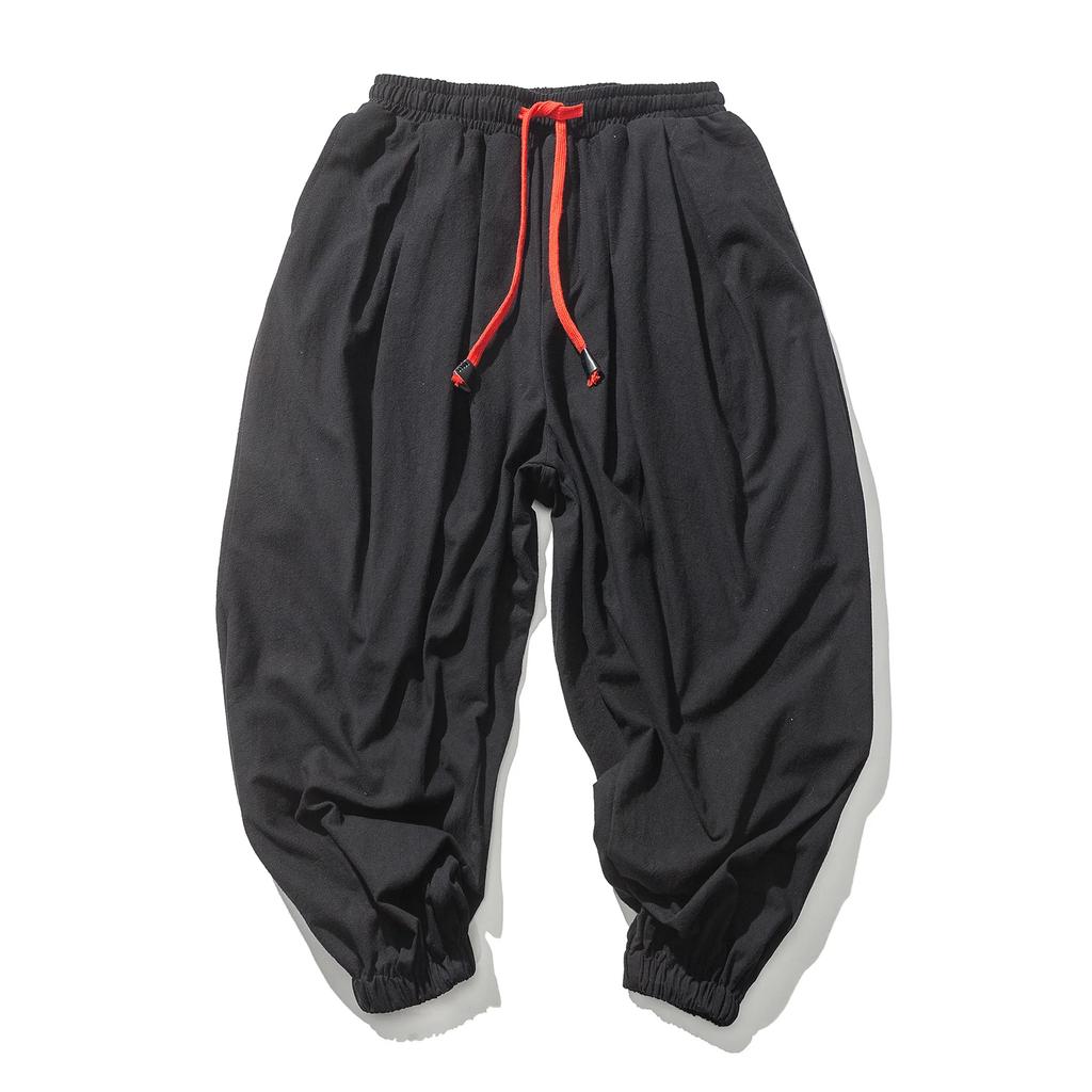 Spring Men Loose Harem Pants Chinese Style Overweight Sweatpants Casual Oversize Trousers Man