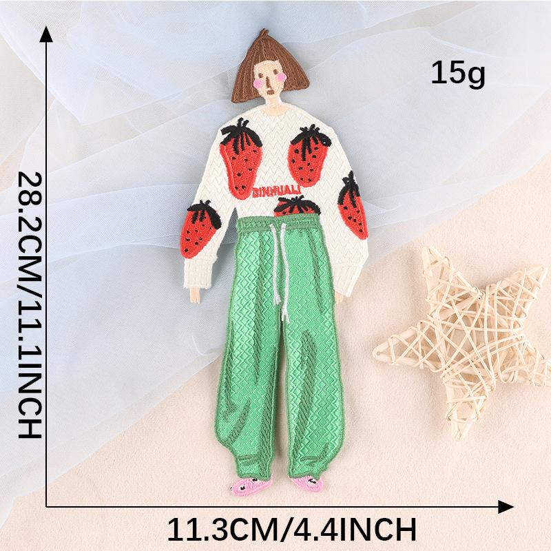 Duoku Computer Embroidery Cloth Label Cartoon Character Clothing Accessories Large Patch Water-Soluble Embroidery Cloth Sticker