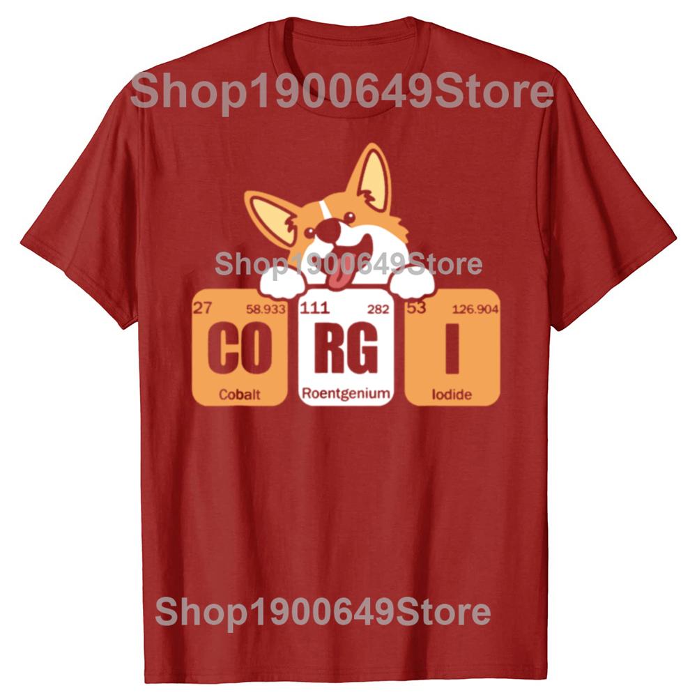 

Funny Cute Dog Corgi Mom Dad Periodic Graphic Tshirts Men Fashion Casual Tshirt 100 Cotton Loose Oversized T Shirt Summer S