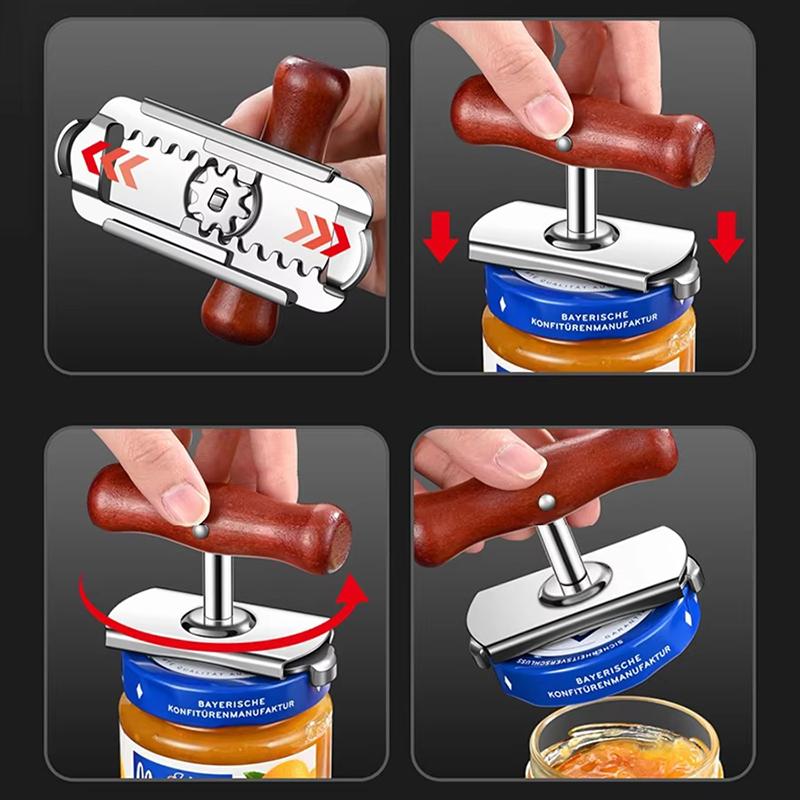 Bottle Opener Stainless Steel Can Opener Labor-saving Unscrew Lid Multifunctional Openers Home Adjustable Rotating Kitchen Tools
