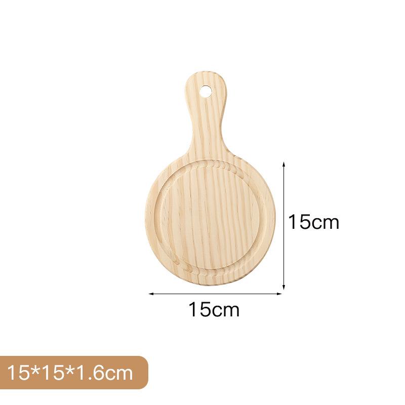 Pine Wood Round Pizza Peel with 8, 9, 12 inch Wooden Baking Handle & Tray