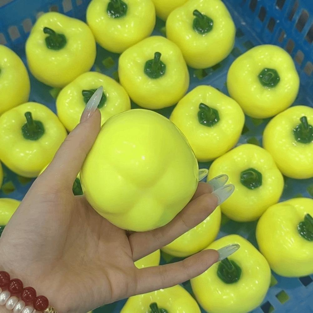 Moldable Crackling Pepper Squishy Toy Sound Effects Realistic Vegetables Pinch for Kids Adults