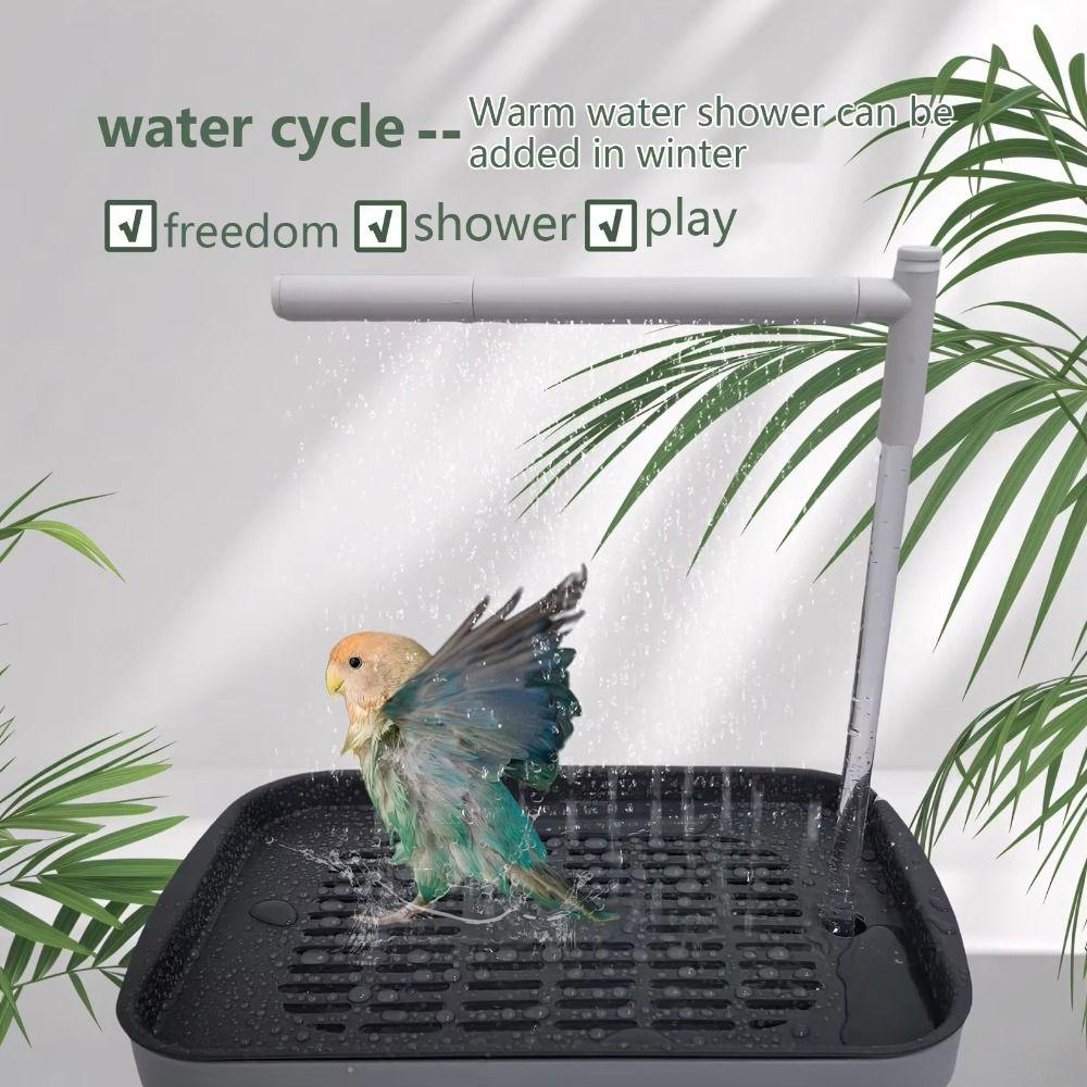 Low-Noise Design Electric Bird Bath Tub USB Electric Bird Shower Fountain  for Parrots