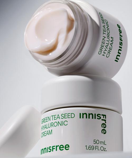 Innisfree Green Tea Seed Hyaluronic Serum 80mL & Cream 50mL Set + Special Gifts