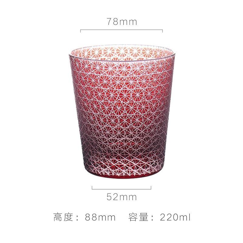 Japanese Hand Carved Edo Kiriko Crystal Glass Whiskey Cup For Men Collectible Barware