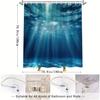 Ocean World Shower Curtain - Super Real Photography, Casual Simple Design, Polyester, Home Bathroom Decor, with Hooks