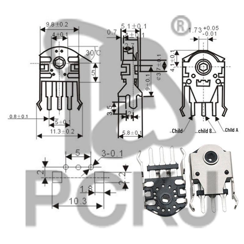Mouse Wheel Encoder Repair Parts: 4/5/5.5/7/9/11/13MM Rolling Switch Potentiometer