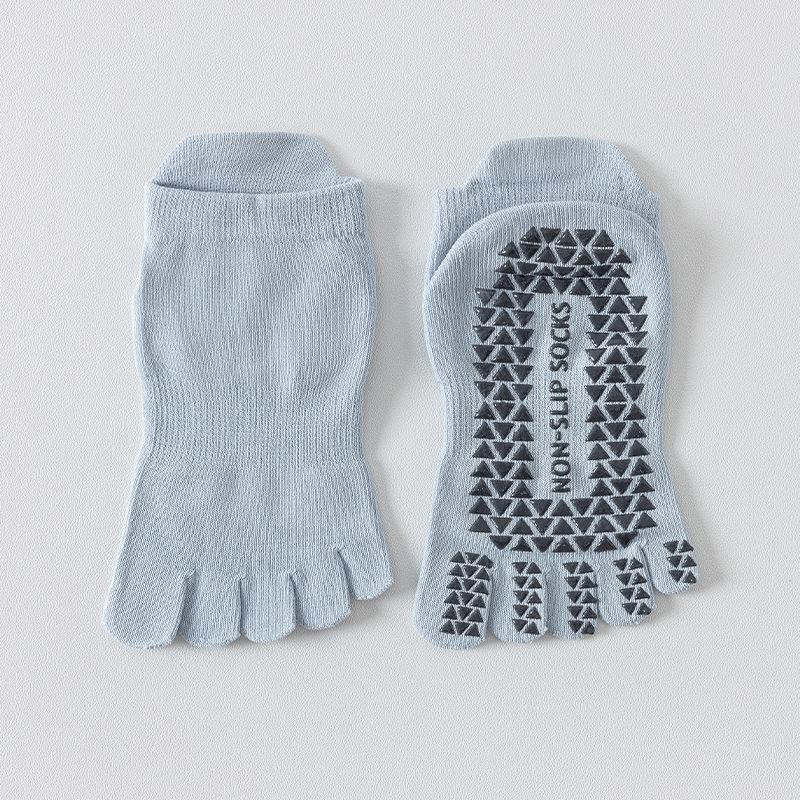 Five-finger Yoga Socks - Pure Cotton Women's Anti-slip Adult Exercise, Pilates Fitness Floor Toe-split Short Socks