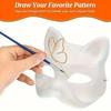Plastic Blank White Mask Halloween Cosplay Cat Fox DIY Paintable Half Face Mask Animal Costume Party Decorate Craft Prop