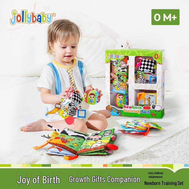 jollybaby Baby Cloth Book Early Education & Training Set