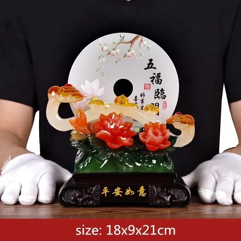 Safe Happy Resin Ornaments Crafts Living Room Wine Cabinet Decorations Office Decor Housewarming Gifts Accessories