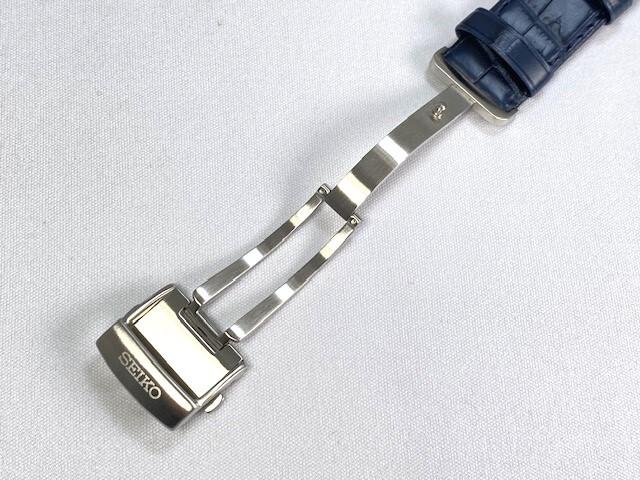L0H7012J9 SEIKO Presage 20mm Leather Strap with for and others Buckle, Crocodile, Navy, SARX053/ 6R15-03V0