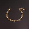 Gold Tone Engraved Heart Link Bracelet – Stainless Steel Dainty Romantic Jewelry for Women, Adjustable Valentine’s Gift