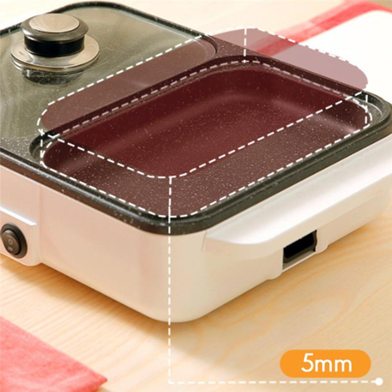 

CYCLI-2 In 1 Indoor Non-Stick Electric Hot Pot And Frying Pan Portable Electric BBQ Grill For Indoor Family Gatherings EU Plug A синий