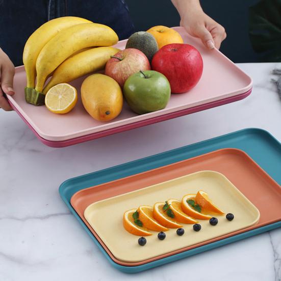 Multi-use Large Tray Capacity Serving Plastic Practical Food-grade Storage Tray for Home