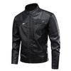 Men's Retro PU Leather Motorcycle Jacket with Stand Collar - Spring/Autumn 2025 Collection