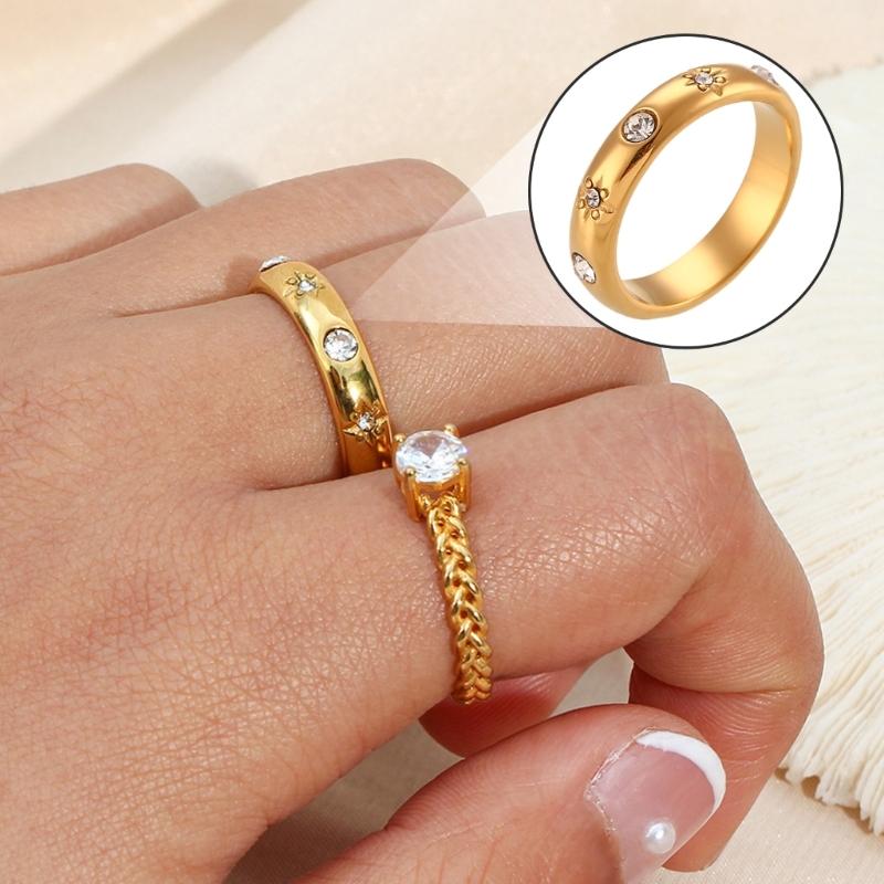 Metal Rings Fashion Dating Jewelry Stainless Steel Texture Comfortable Rings for Adding a Touch of Color to Any Look