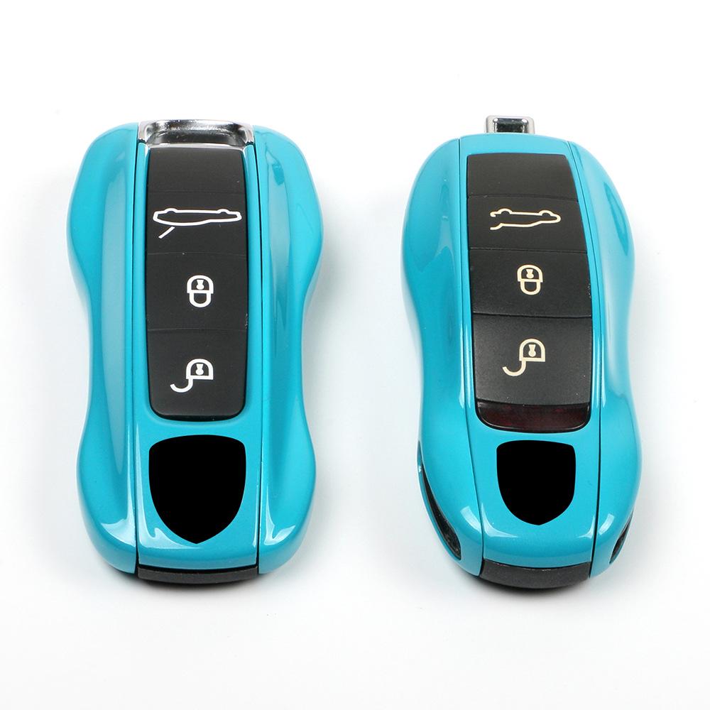 Porsche Key Shell for Cayenne, Macan, 911, Panamera, 718, Taycan - Miami Blue