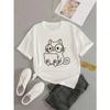 Wounisex's Casual Sports Cute T-Shirt Top Laptop Cat Print Stretchy Round Neck Breathable Cotton Short Sleeve Fitness Tee Top