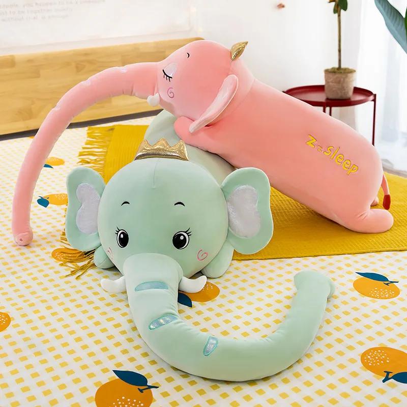 Lovely Stuffed Lying Elephant Plush Toys Big Size Cartoon Elephant Pillow Dolls Children Girls Birthday Gift