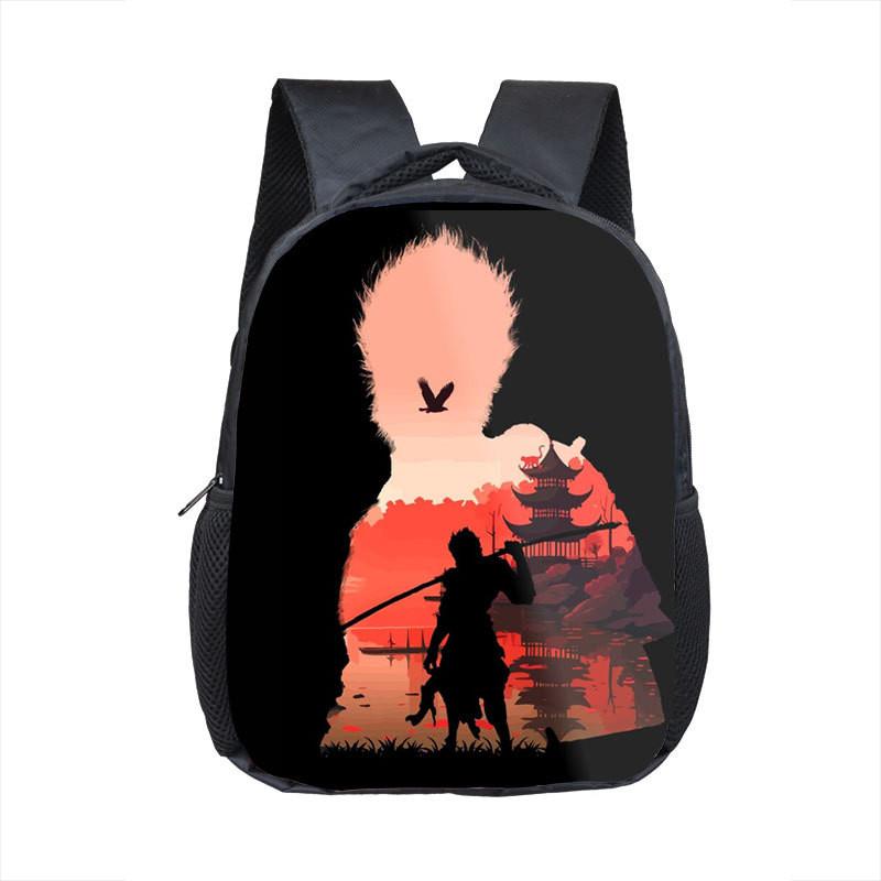 Adorable 2024 Black Myth Wukong Cartoon Backpack For Kids Age 3 To 5 With Breathable Design