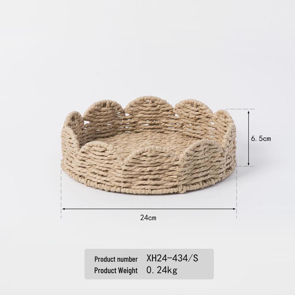 Modern Minimalist Hand-Woven Paper Rope Storage Basket - Desktop Organizer and Creative Home Decor