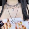 Punk Hip-hop Raffinato Fatto a Mano Perline Rotonde Acciaio Inossidabile Collana a Catena per Clavicola Parola O Accessori Choker per Donne Uomini Gioielli