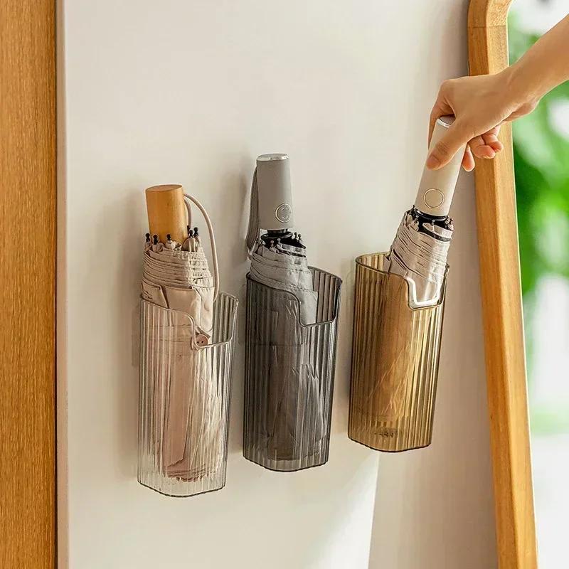 Modern Organizer Stand for Vertical Foldable Umbrellas Umbrella Holder Space-saving Wall Mount Umbrella Storage Box Detachable